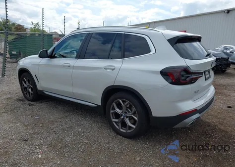 2022 BMW X3 xDrive30I из США, поврежденный, VIN 5UX53DP00N9N11834